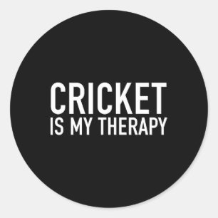 Cricket ist meine Therapie Cricket-Fans Liebhaber Runder Aufkleber