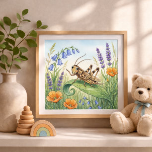 Cricket Kleine Insekten Kinderzimmer Poster