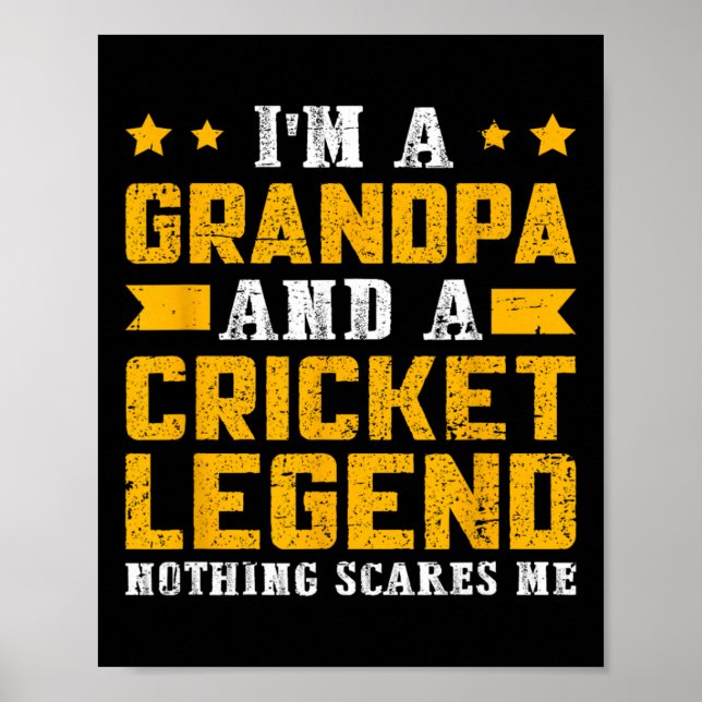Cricket-Legende Opa  Poster (Vorne)