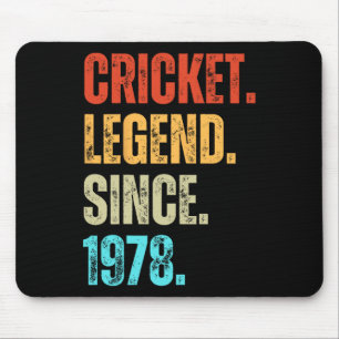 Cricket-Legende seit 1978 Retro Geburtstag Mousepad