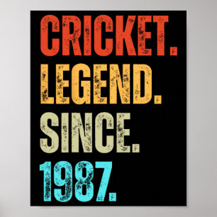 Cricket-Legende seit 1987 Retro Geburtstag Poster