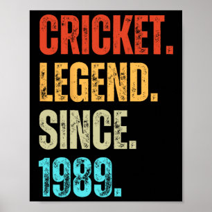 Cricket-Legende seit 1989 Retro Geburtstag Poster