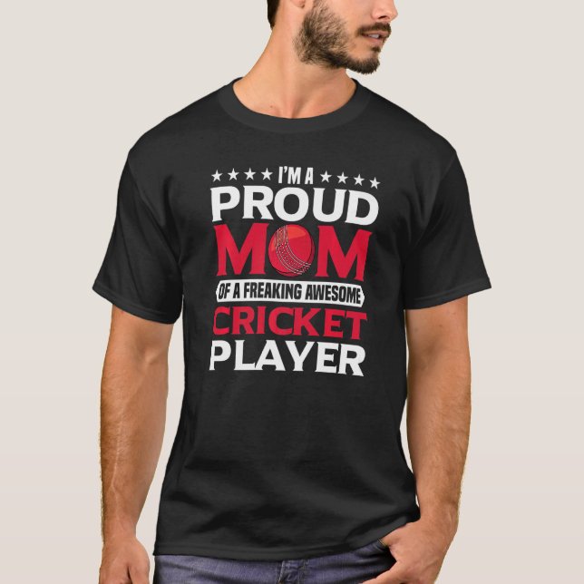 Cricket Mama Cricket Sports Team Player-Batson T-Shirt (Vorderseite)
