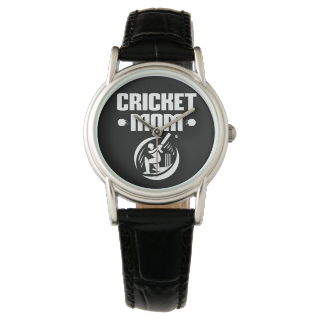 Cricket-Mama Cricketer Son Cricket Lover Mutter Armbanduhr (Vorderseite)