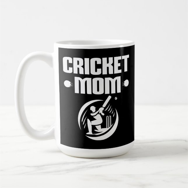 Cricket-Mama Cricketer Son Cricket Lover Mutter Kaffeetasse (Links)