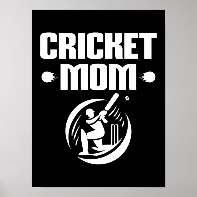 Cricket-Mama Cricketer Son Cricket Lover Mutter Poster (Vorne)