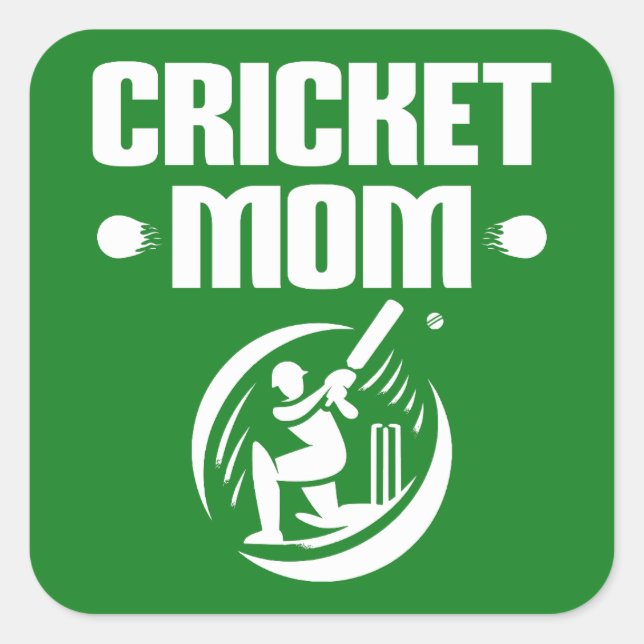 Cricket-Mama Cricketer Son Cricket Lover Mutter Quadratischer Aufkleber (Vorderseite)