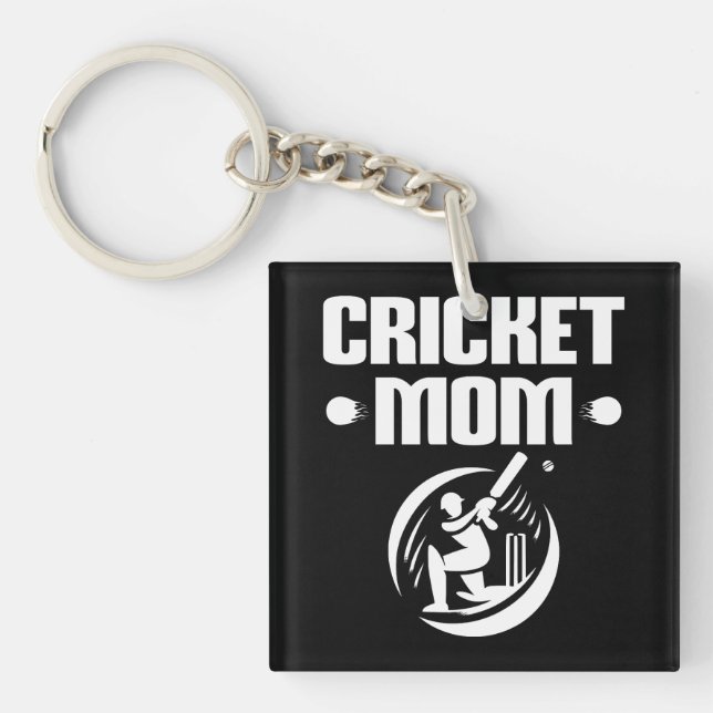Cricket-Mama Cricketer Son Cricket Lover Mutter Schlüsselanhänger (Vorderseite)