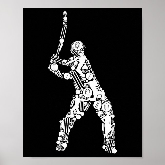 Cricket Männer Cricket Spieler 1  Poster (Vorne)