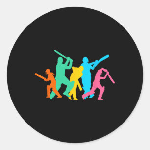 Cricket Männer Cricketspieler Cricketspieler Crick Runder Aufkleber