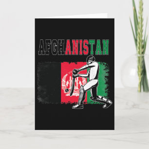 Cricket mit Afghanistan-Flagge Team-Cricketer-Fan Karte