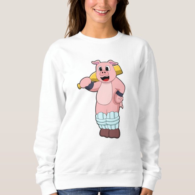 Cricket mit Cricket-Schläger Sweatshirt (Vorderseite)