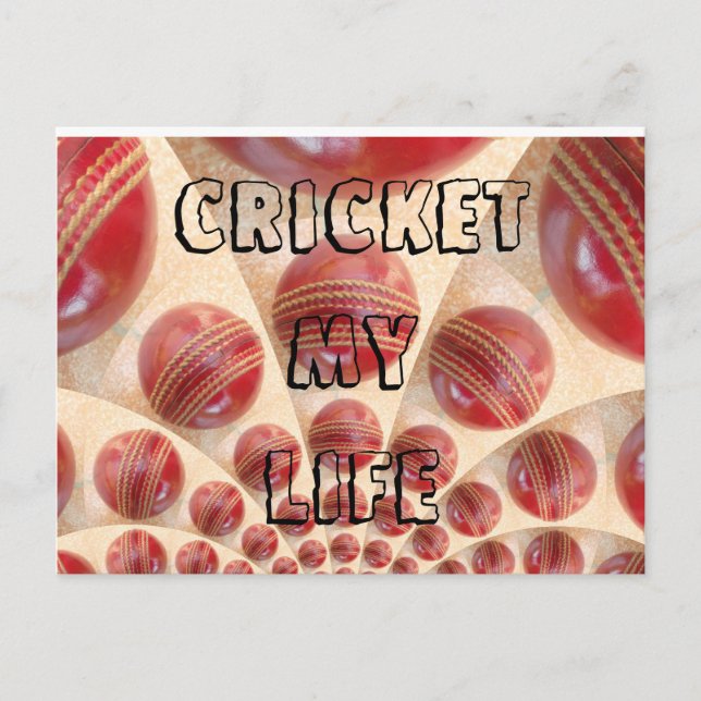 Cricket My Life I Liebe Cricket Sport Postkarten (Vorderseite)