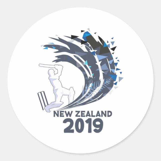 Cricket Neuseeland  Runder Aufkleber (Vorderseite)