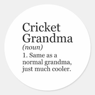 Cricket Oma Definition Lustig Sarkastisch Sport Runder Aufkleber