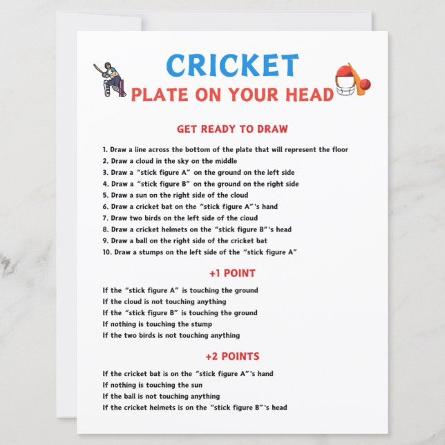 Cricket Plakat auf Ihrem Headgame (Vorderseite)