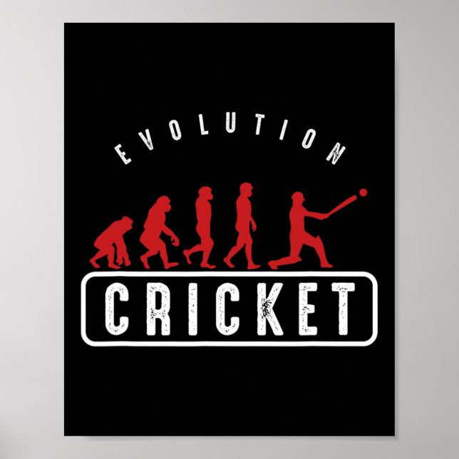 Cricket Player Athletes Sports Coach Evolution Of  Poster (Vorne)