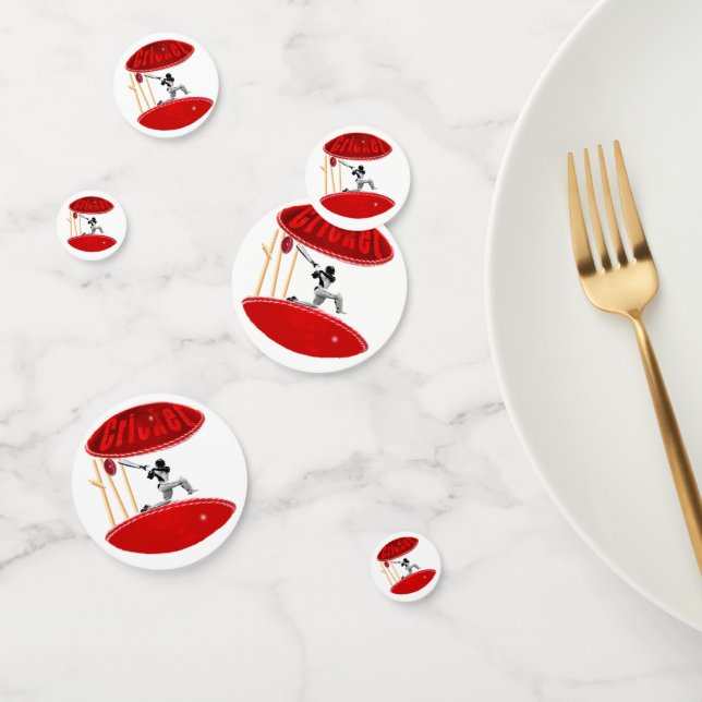 Cricket-Player auf dem Ball, Konfetti (Gruppe)