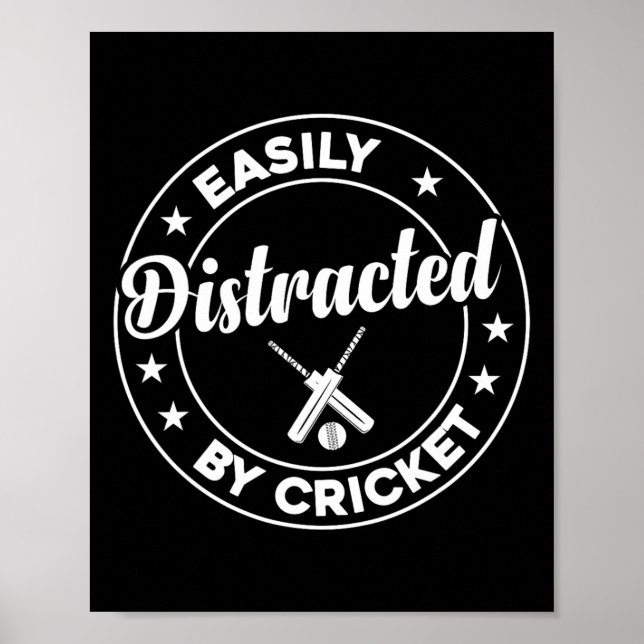 Cricket Player Cricketing - Easily Distracted By C Poster (Vorne)