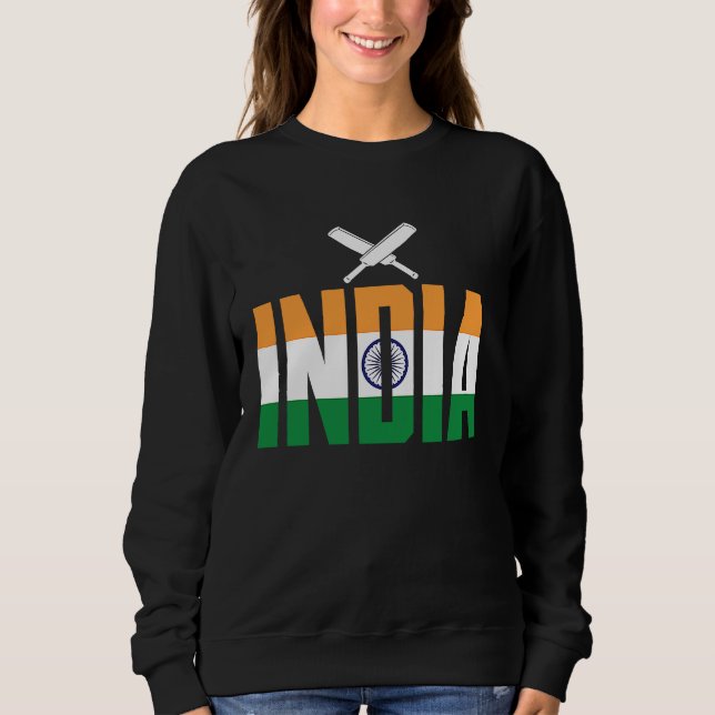 Cricket Player Funny Cricket Sport India Sweatshirt (Vorderseite)