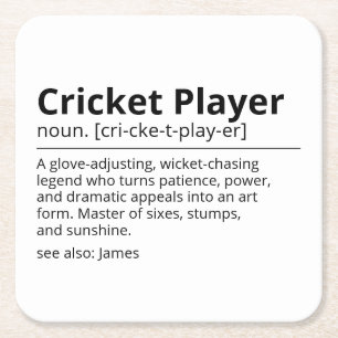 Cricket Player-Geschenk Personalisierten Untersetz Rechteckiger Pappuntersetzer