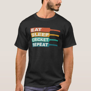 Cricket Player isst schlafende Cricket Wiederholun T-Shirt