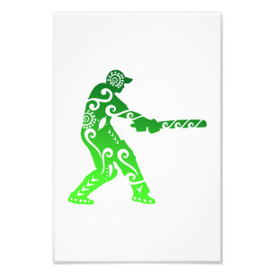 Cricket Player Maori Style Tribal Tattoo Geschenk  Fotodruck