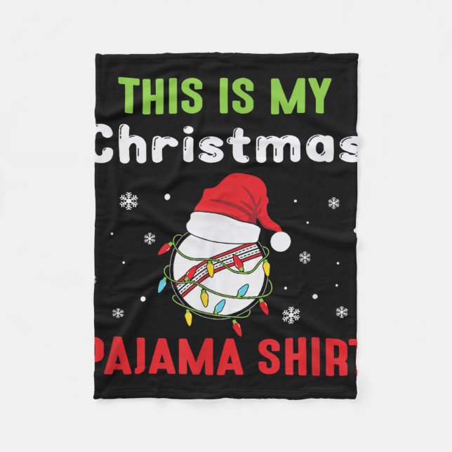 Cricket Player This Is My Christmas Pajama  Fleecedecke (Vorderseite)