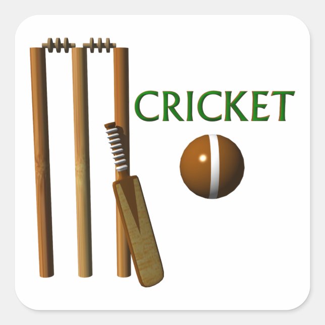 Cricket Quadratischer Aufkleber (Vorderseite)