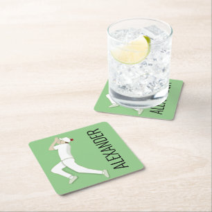 Cricket Rechteckiger Pappuntersetzer