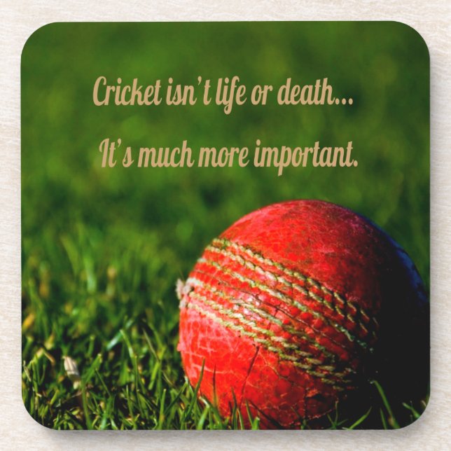 Cricket Red Ball Funny Motivierend Getränkeuntersetzer (Vorderseite)