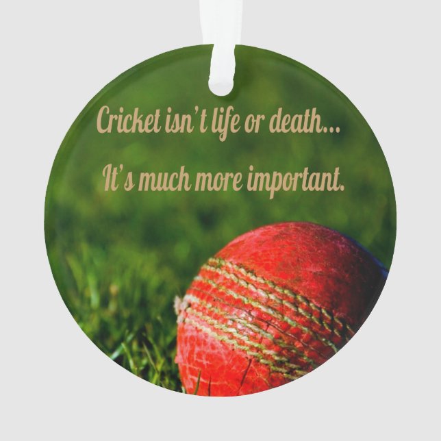 Cricket Red Ball Funny Motivierend Ornament (Rückseite)