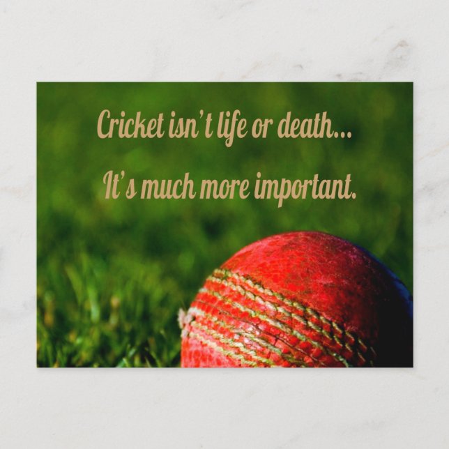 Cricket Red Ball Funny Motivierend Postkarte (Vorderseite)