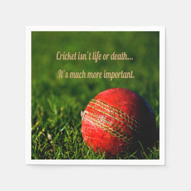 Cricket Red Ball Funny Motivierend Serviette (Vorderseite)