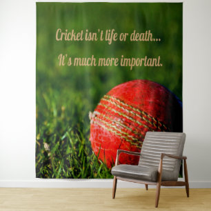 Cricket Red Ball Funny Motivierend Wandteppich