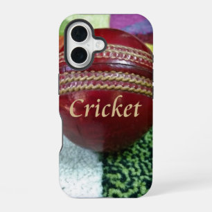 Cricket: Rote harte Ball-Kunstprint iPhone 16 Hülle