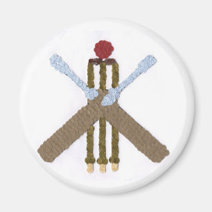 Cricket Round Magnet