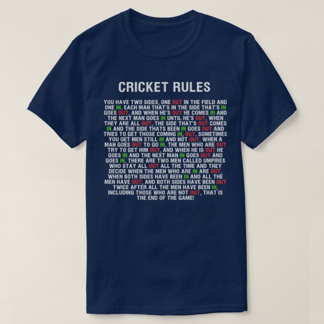 Cricket Rules Classic TShirt Classic TShirt (Design vorne)