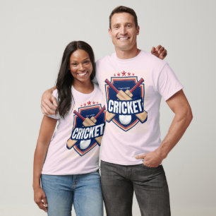Cricket-Schläger mit Ball und geschriebenem Text  T-Shirt