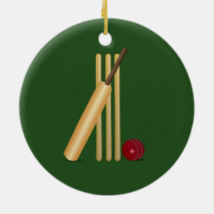 Cricket - Schläger, Schläger und Ball Keramikornament