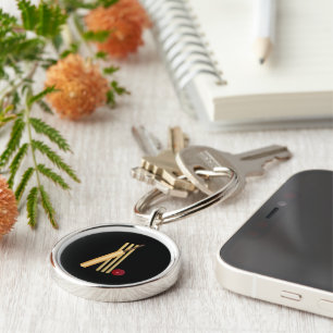 Cricket - Schläger, Schläger und Ball Schlüsselanhänger