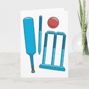 Cricket Set Sport Greeting Cards Karte