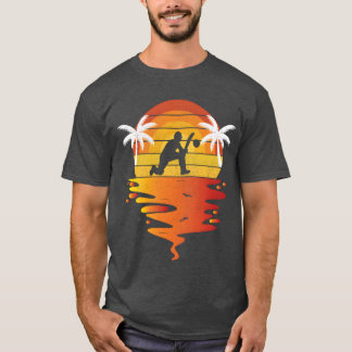 Cricket-Shirt Retro-Sonnenuntergang 70er Jahre Vin T-Shirt