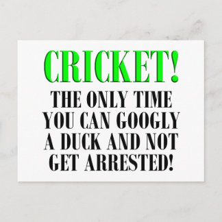 CRICKET Shirts, T - Shirt und Geschenke! Postkarte