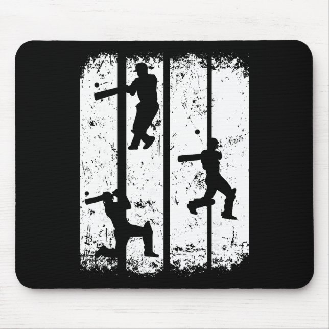 Cricket Silhouette - Cricket Player Cricket Lover  Mousepad (Vorne)