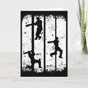Cricket-Silhouette - Cricket-Spieler Cricket-Fan  Karte