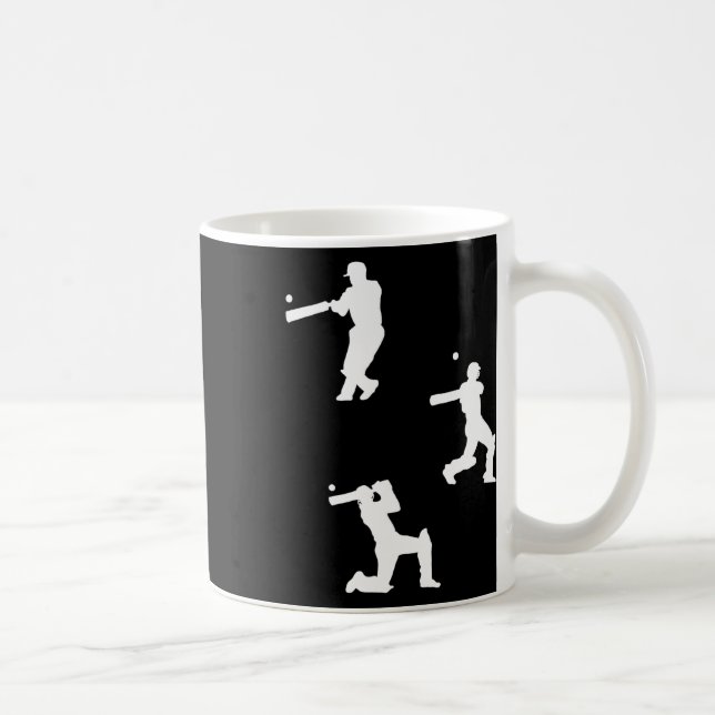 Cricket-Silhouette - Cricketspiel - Cricket  Kaffeetasse (Rechts)