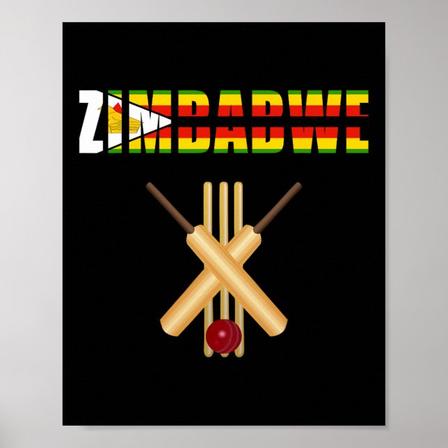 Cricket Simbabwe Flagge T Ll Wicket  Poster (Vorne)