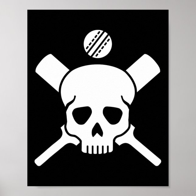 Cricket Skull  Poster (Vorne)