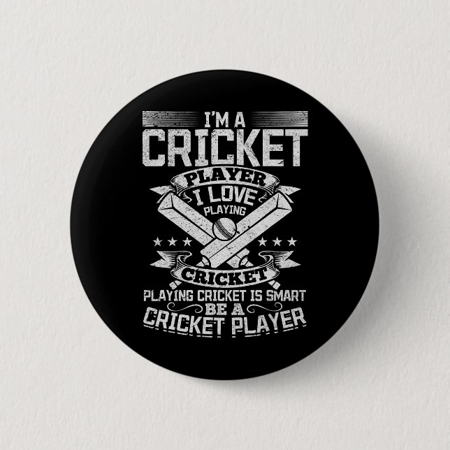 Cricket-Spiel - Cricket-Spielen ist clever, sei ei Button (Vorderseite)